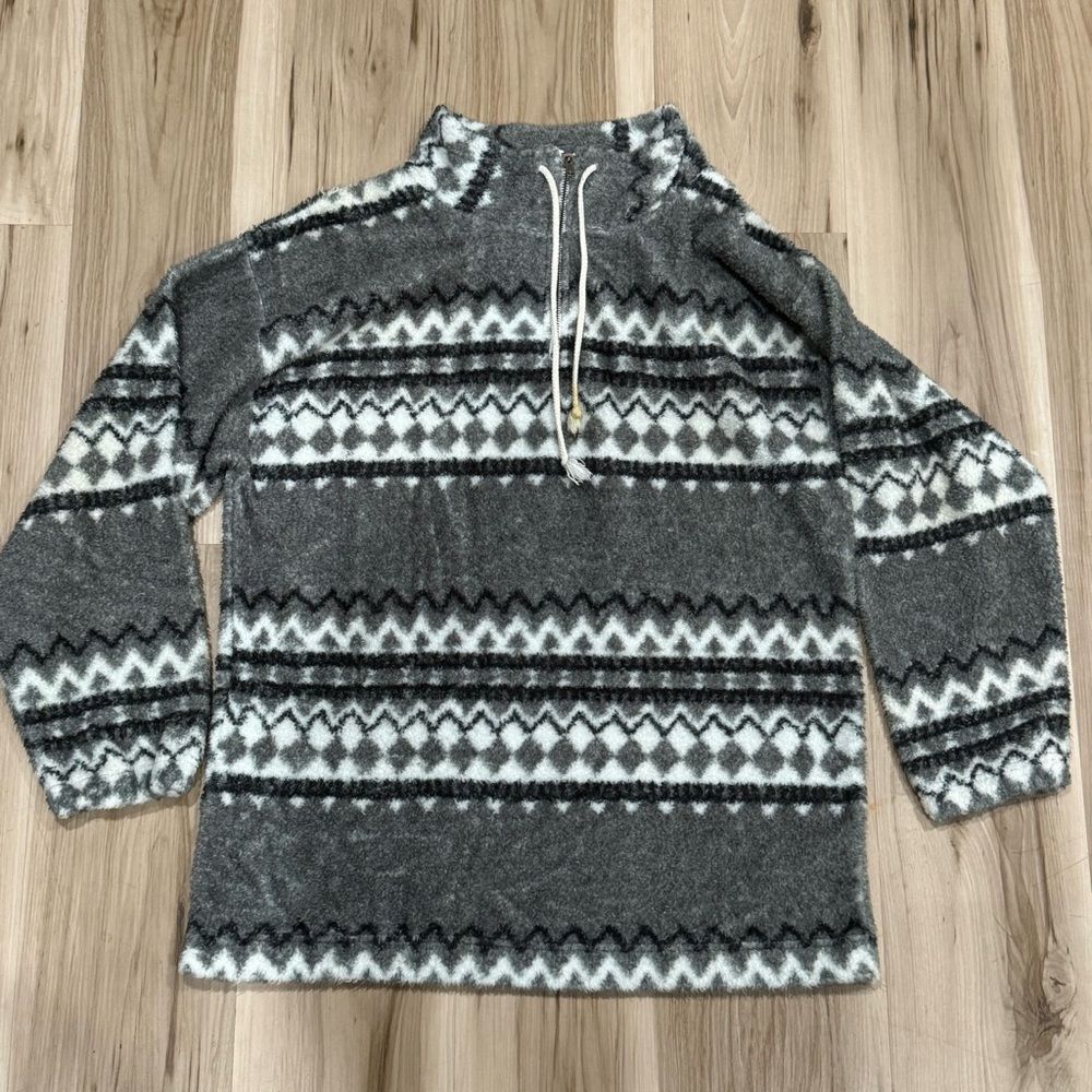 Northwest Territory Vintage Grey Printed Fleece Pullover Sweatshirt Men’s XL